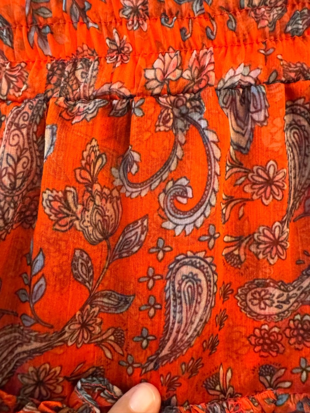 Misa Los Angeles Red Paisley Ruffle Mini Skirt - Picture 3 of 8